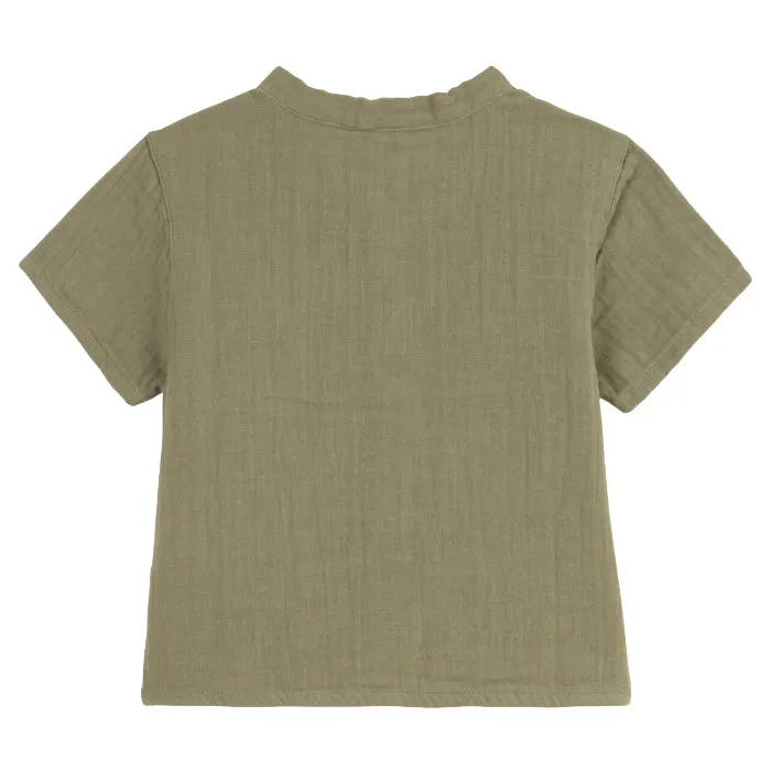 Petit Bateau Baby Gauze Shirt Marecage Green