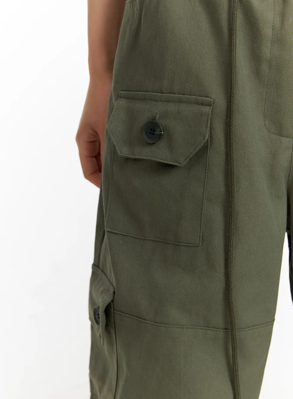 Pintuck Baggy Cargo String Pants CF429