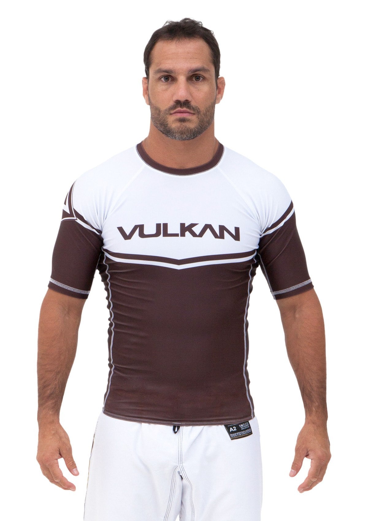 Power Comp Rashguard Short/Sleeve Brown