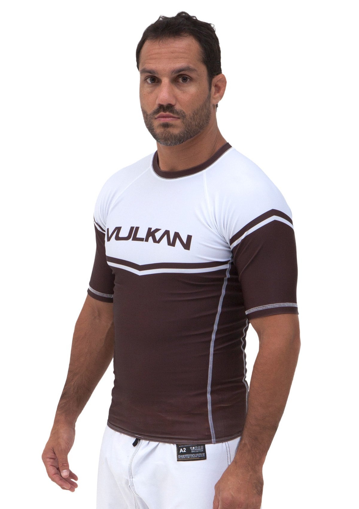 Power Comp Rashguard Short/Sleeve Brown