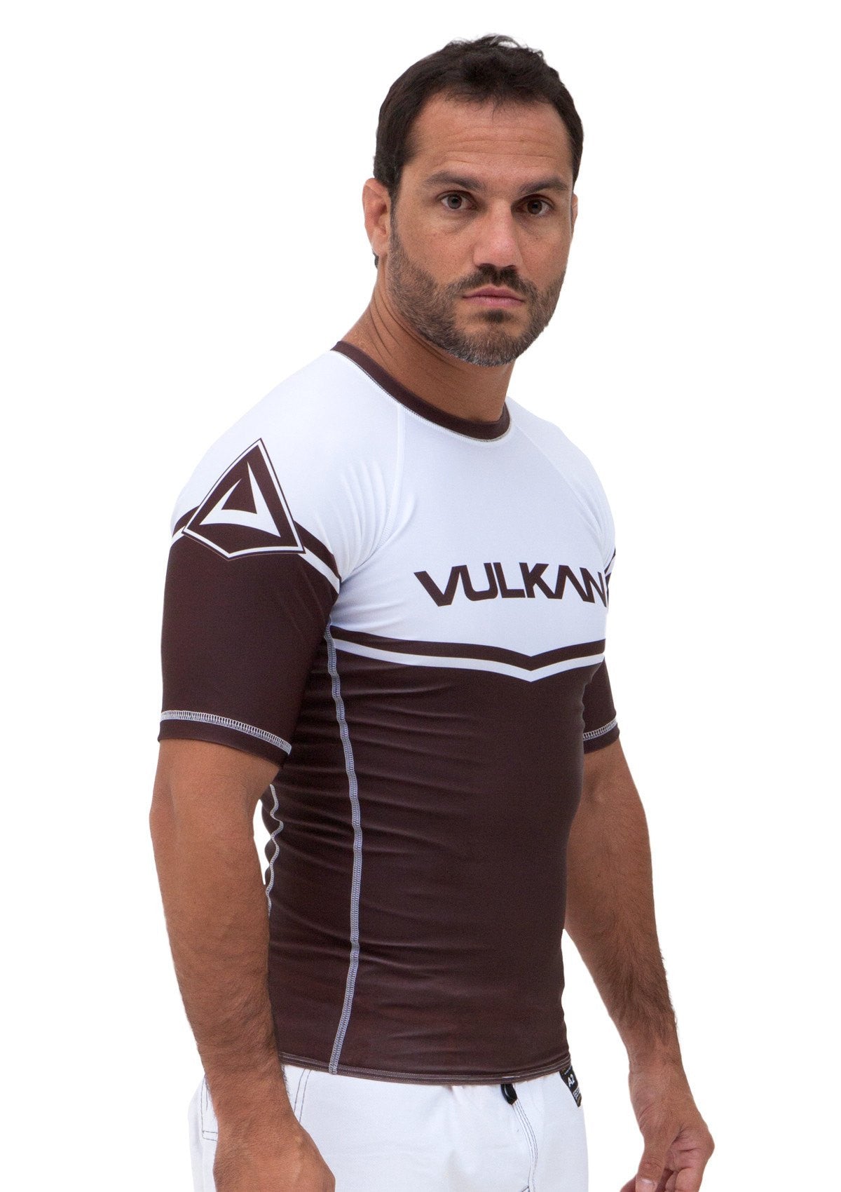 Power Comp Rashguard Short/Sleeve Brown