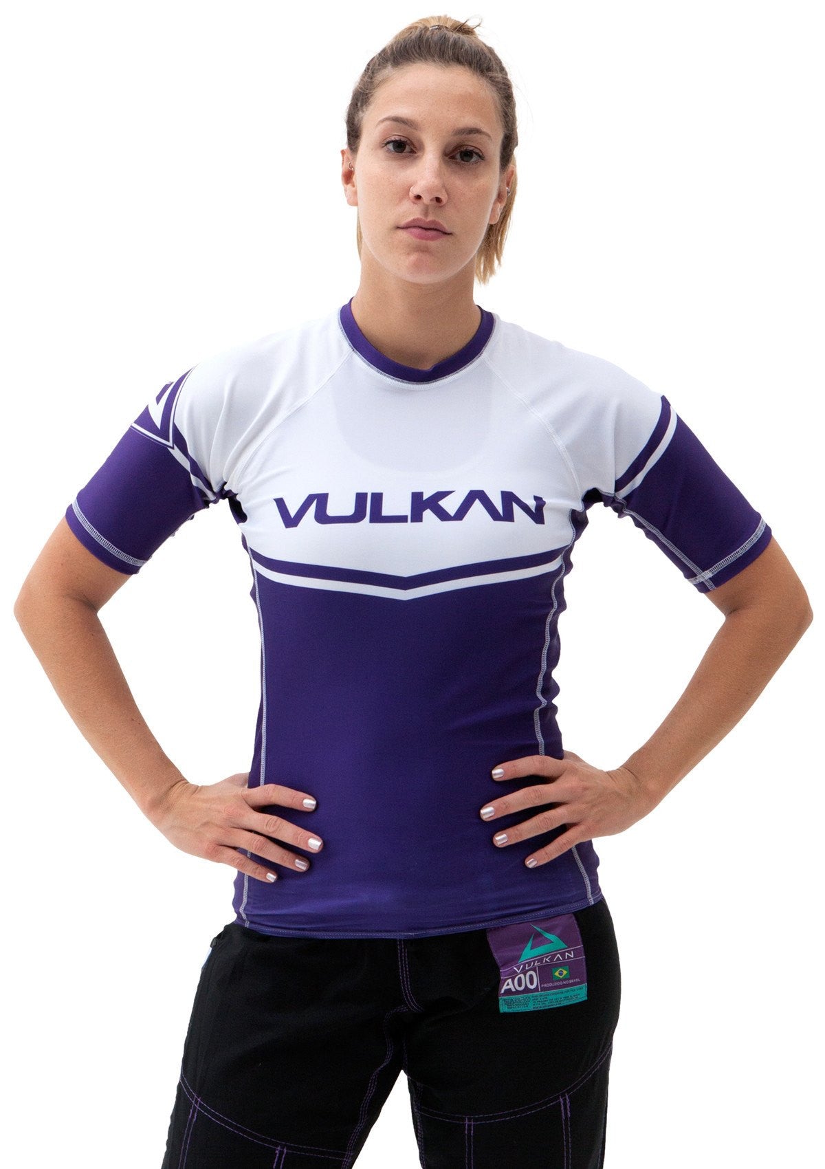 Power Comp Rashguard Short/Sleeve Purple