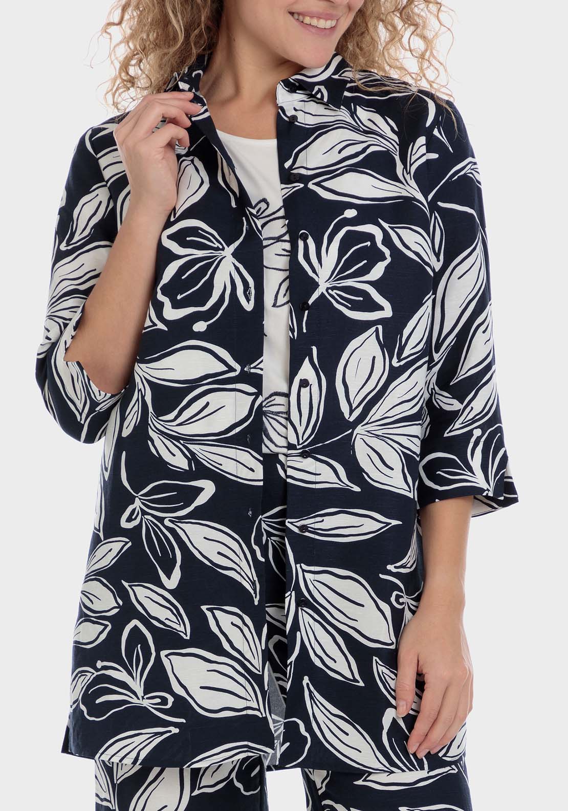 Printed Linen Overshirt