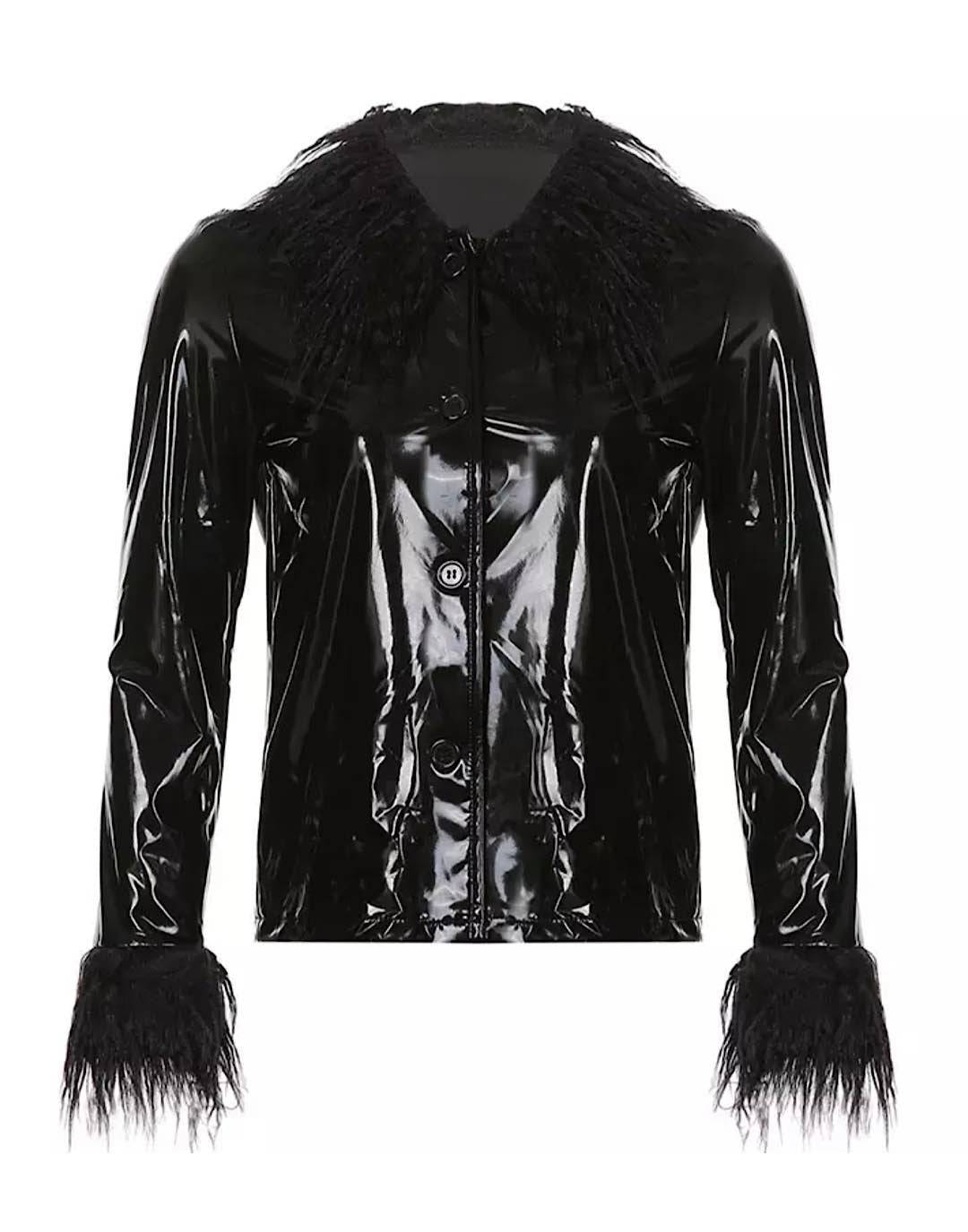 PU Leather Thin Feather Jacket