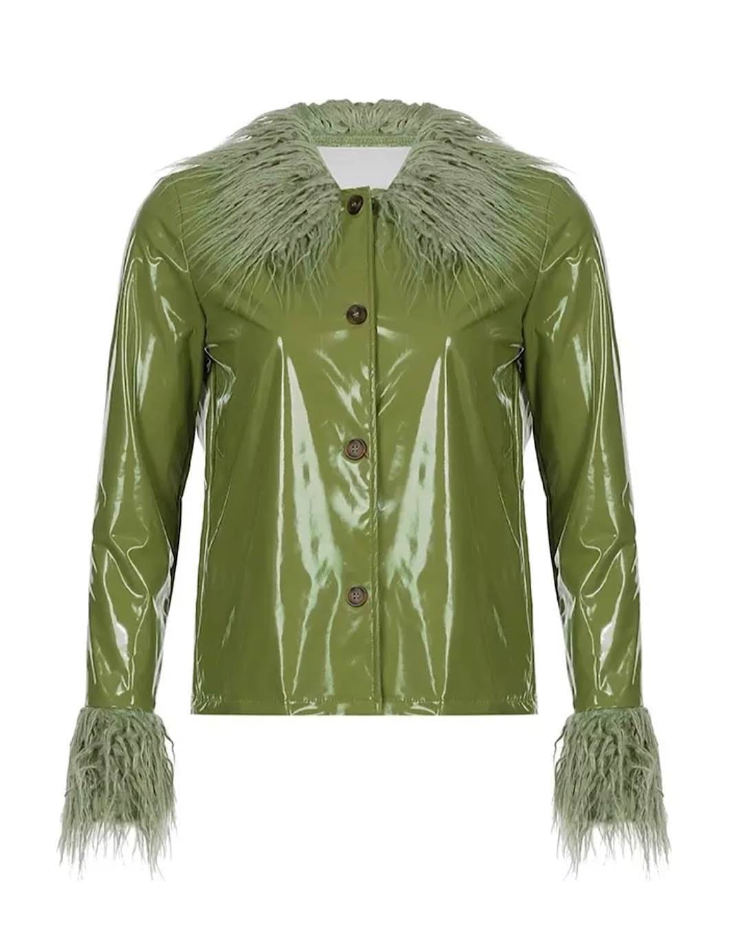 PU Leather Thin Feather Jacket