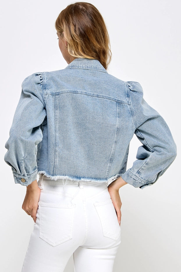 Puff Sleeve Denim Jacket