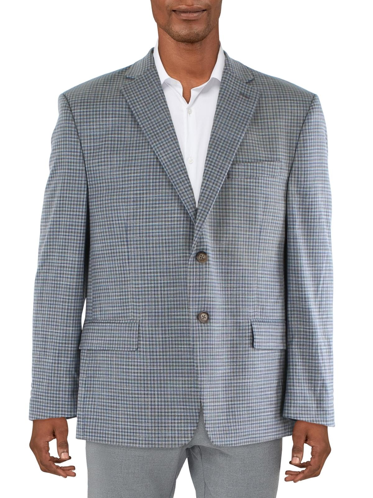 Ralph Lauren Men's Plaid Classic Fit Two Button Blazer Gray Size 38