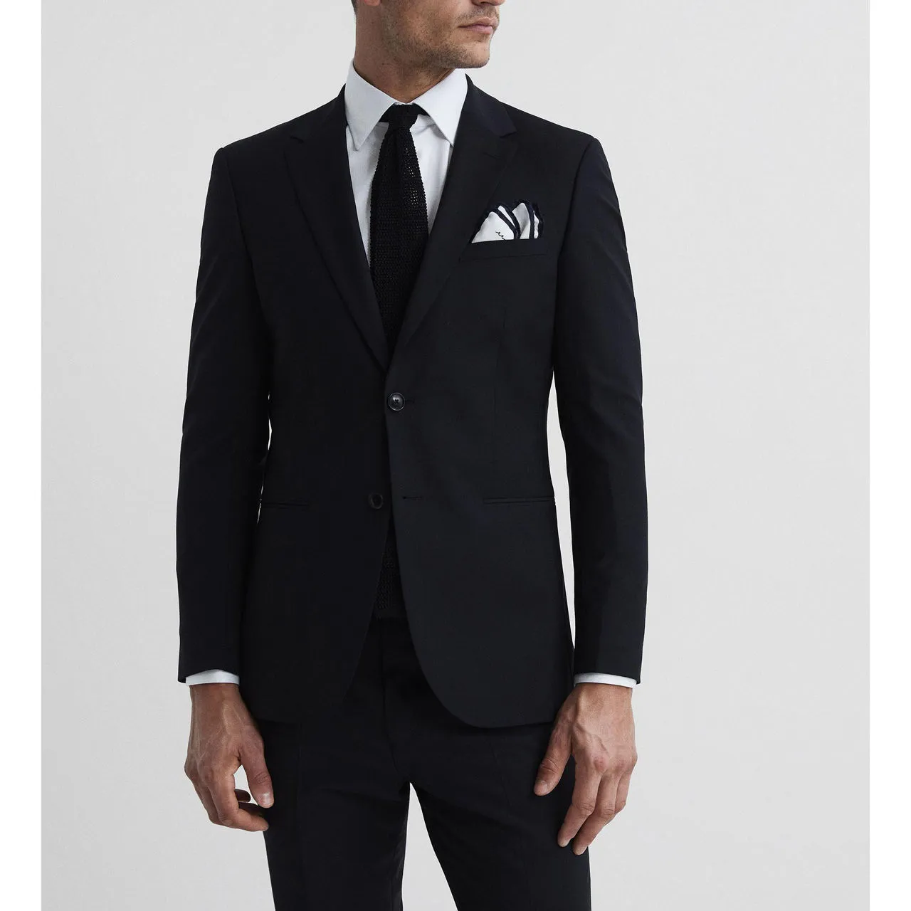 REISS Hope Notch Travel Blazer - Black