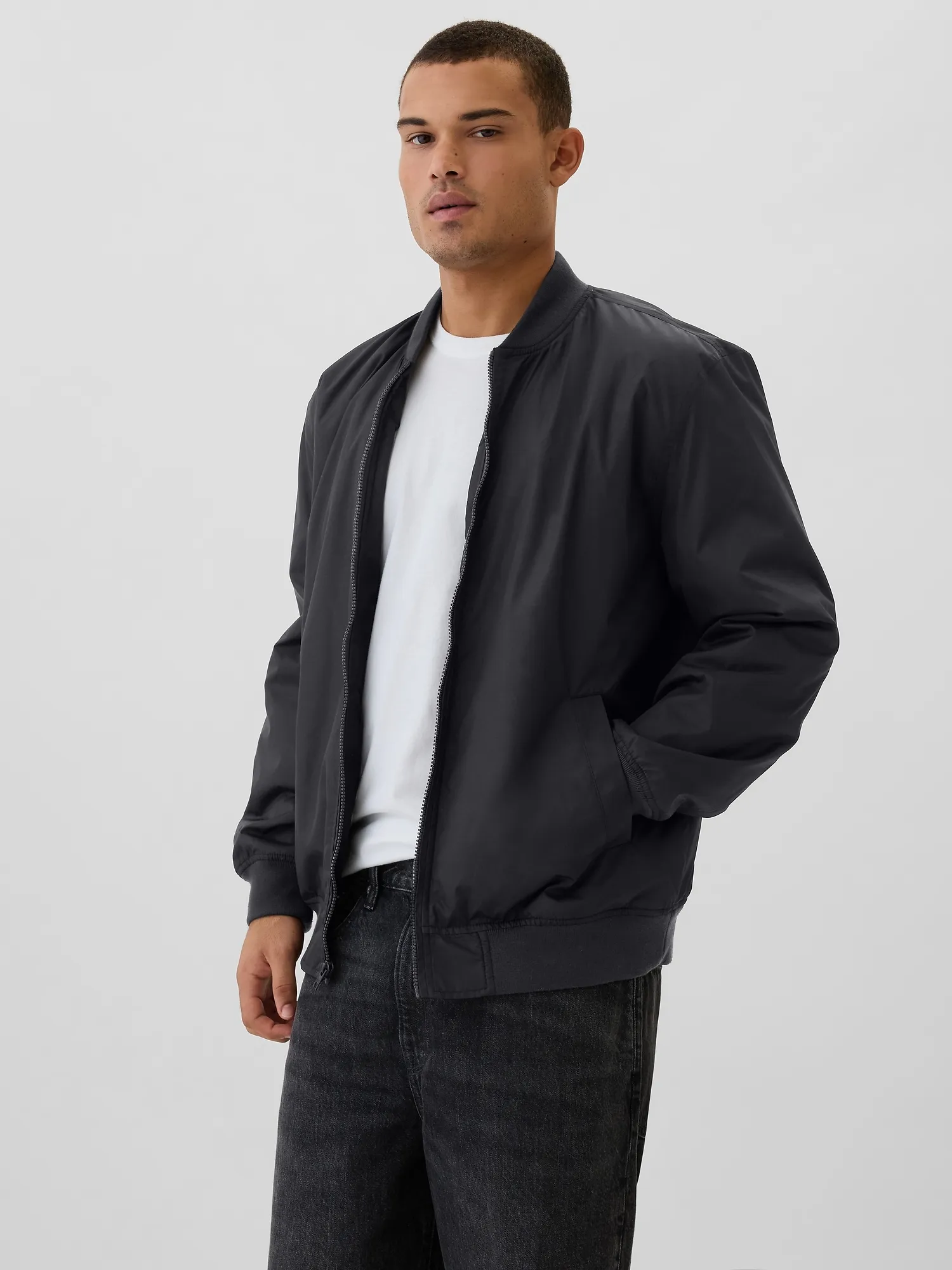 Relaxed Ripstop Bomber Jacket