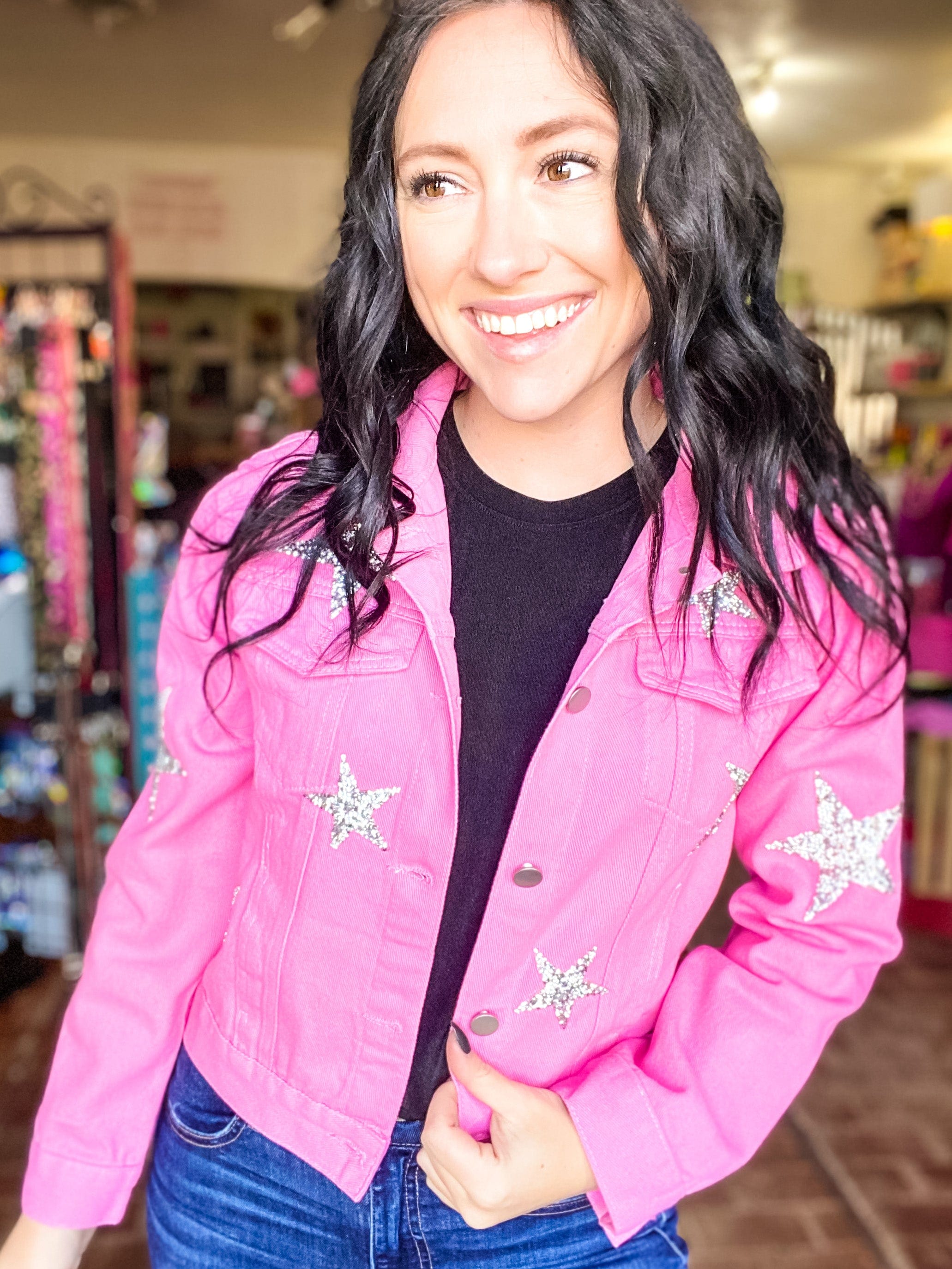 Rhinestone Stars Denim Jacket