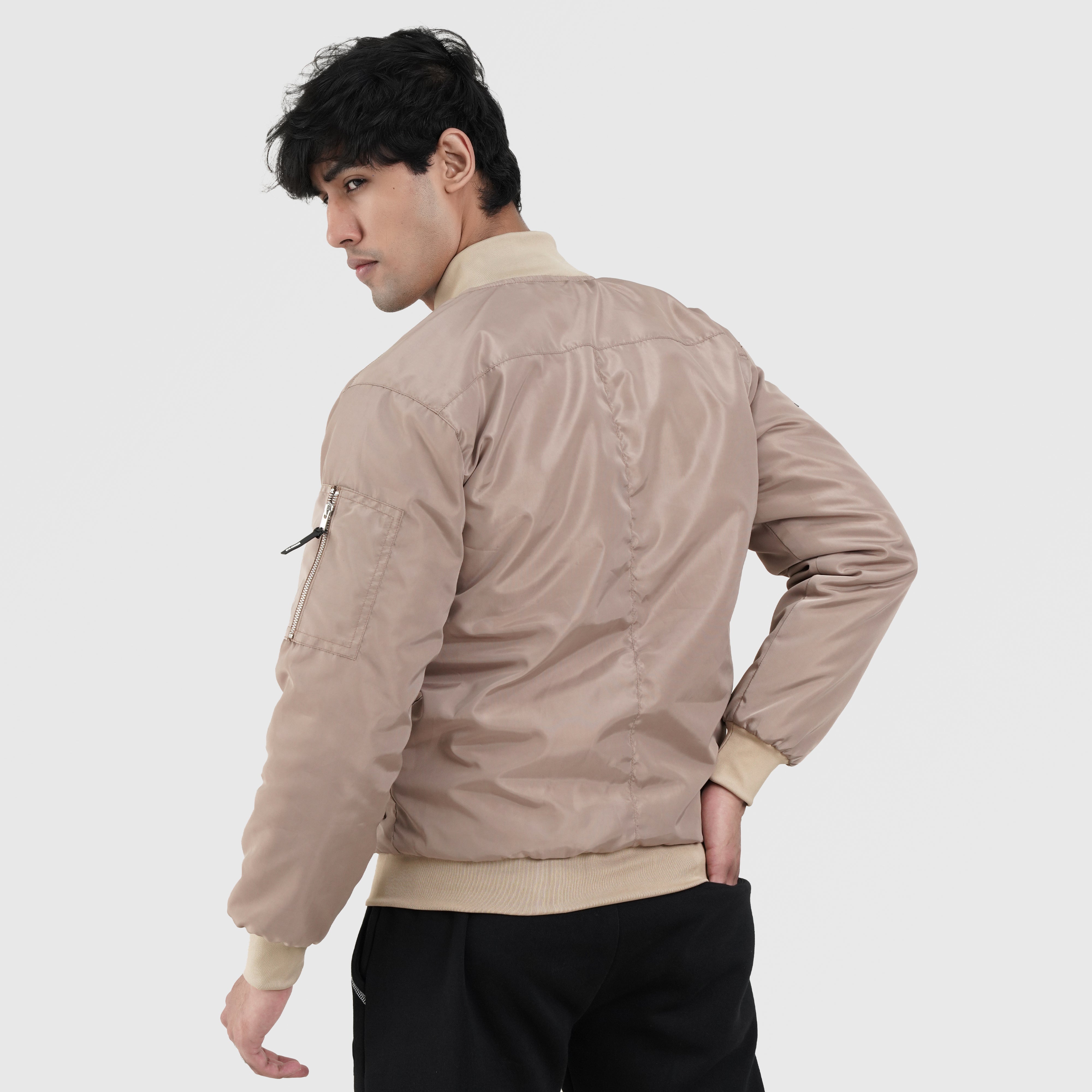 Rock Bomber Jacket (Beige)