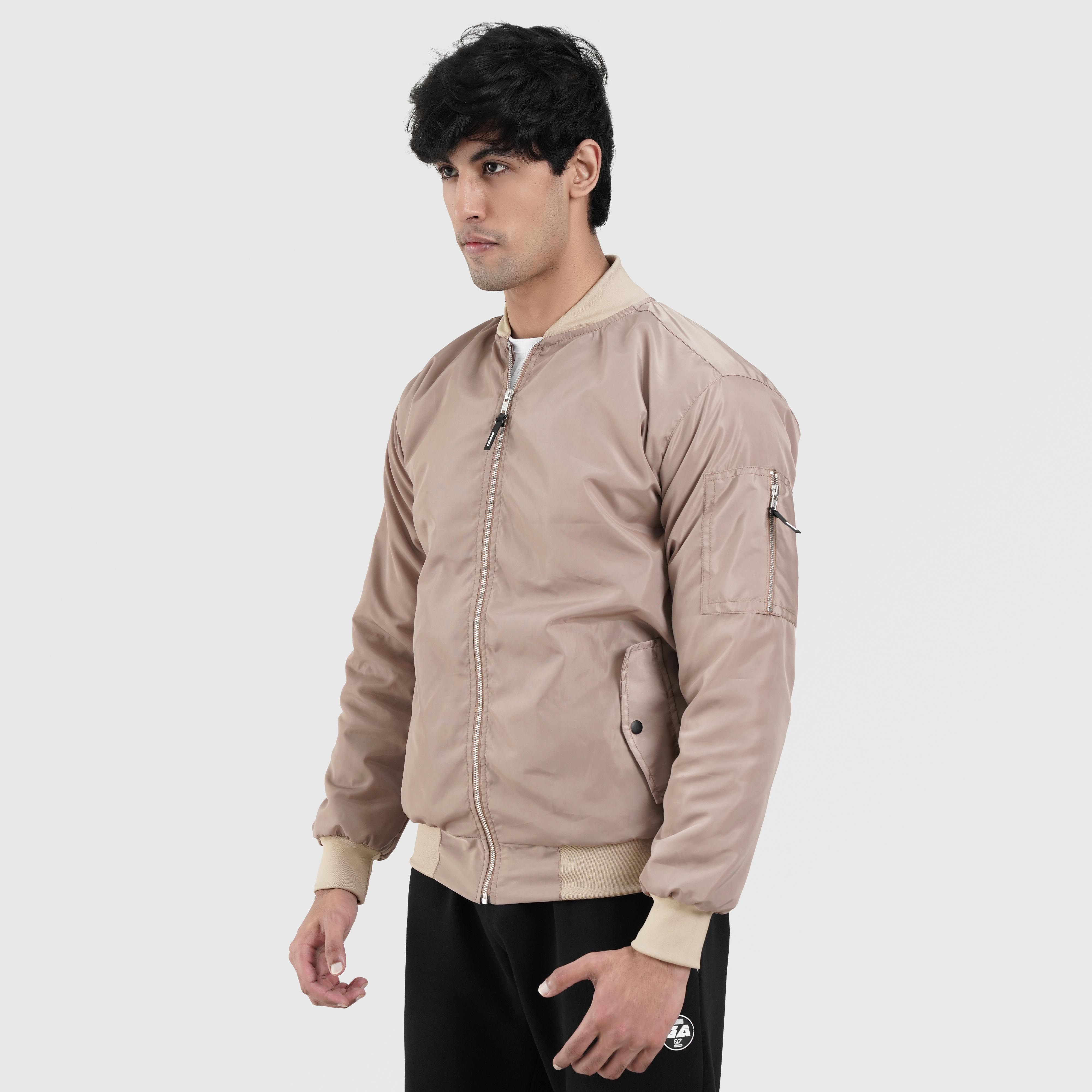 Rock Bomber Jacket (Beige)