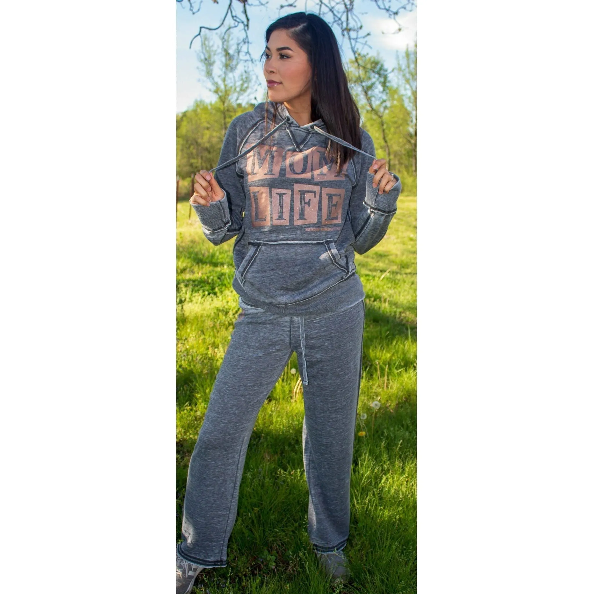 Rose gold Mom Life Hoodie & Pant SET