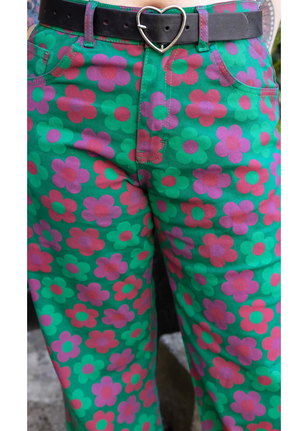 Run & Fly Magic Flowers Pants Green