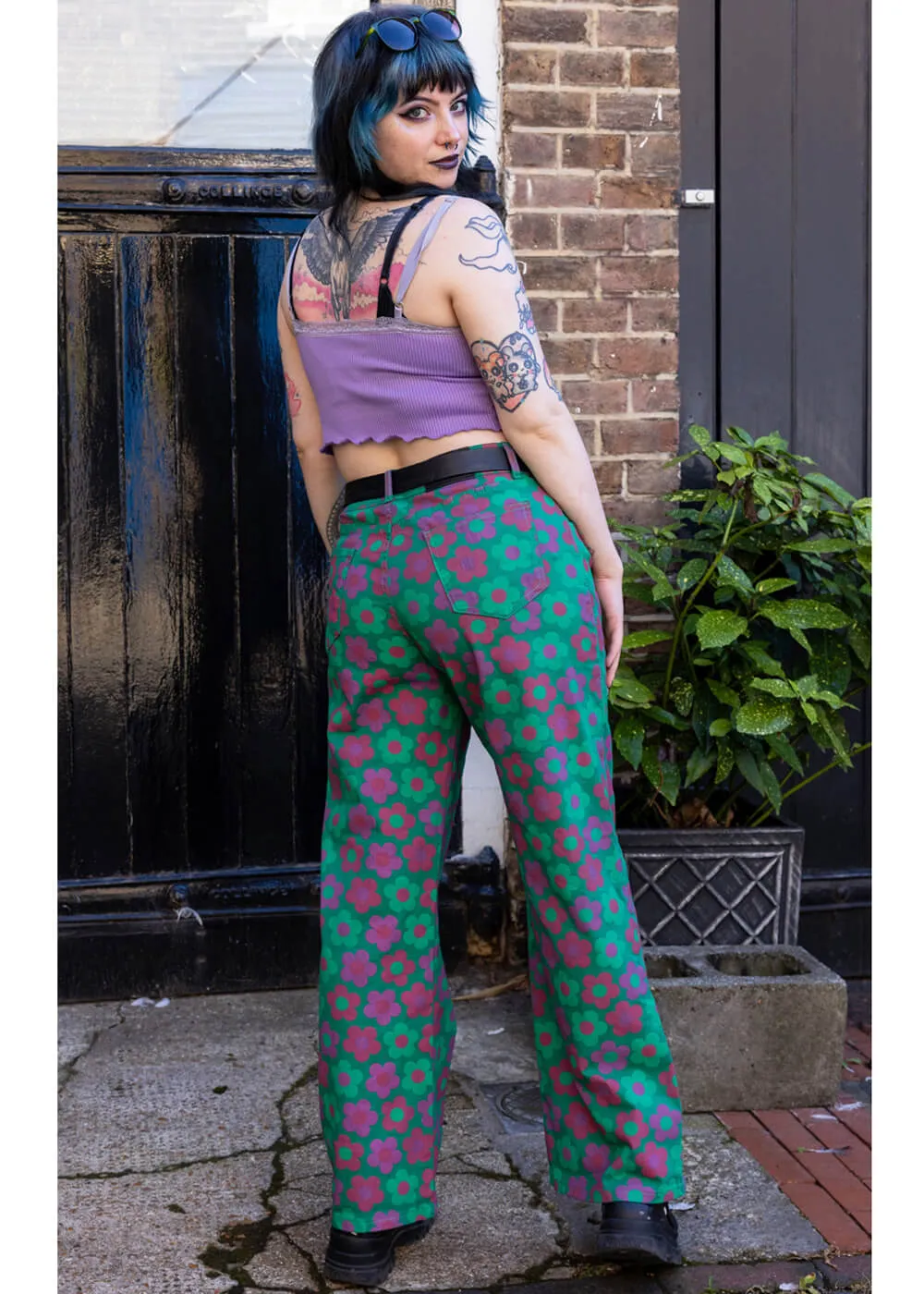 Run & Fly Magic Flowers Pants Green