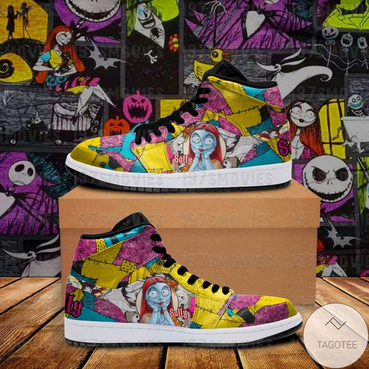 Sally Jack Skellington The Nightmare Before Christmas J1 High Top Sneakers Shoes