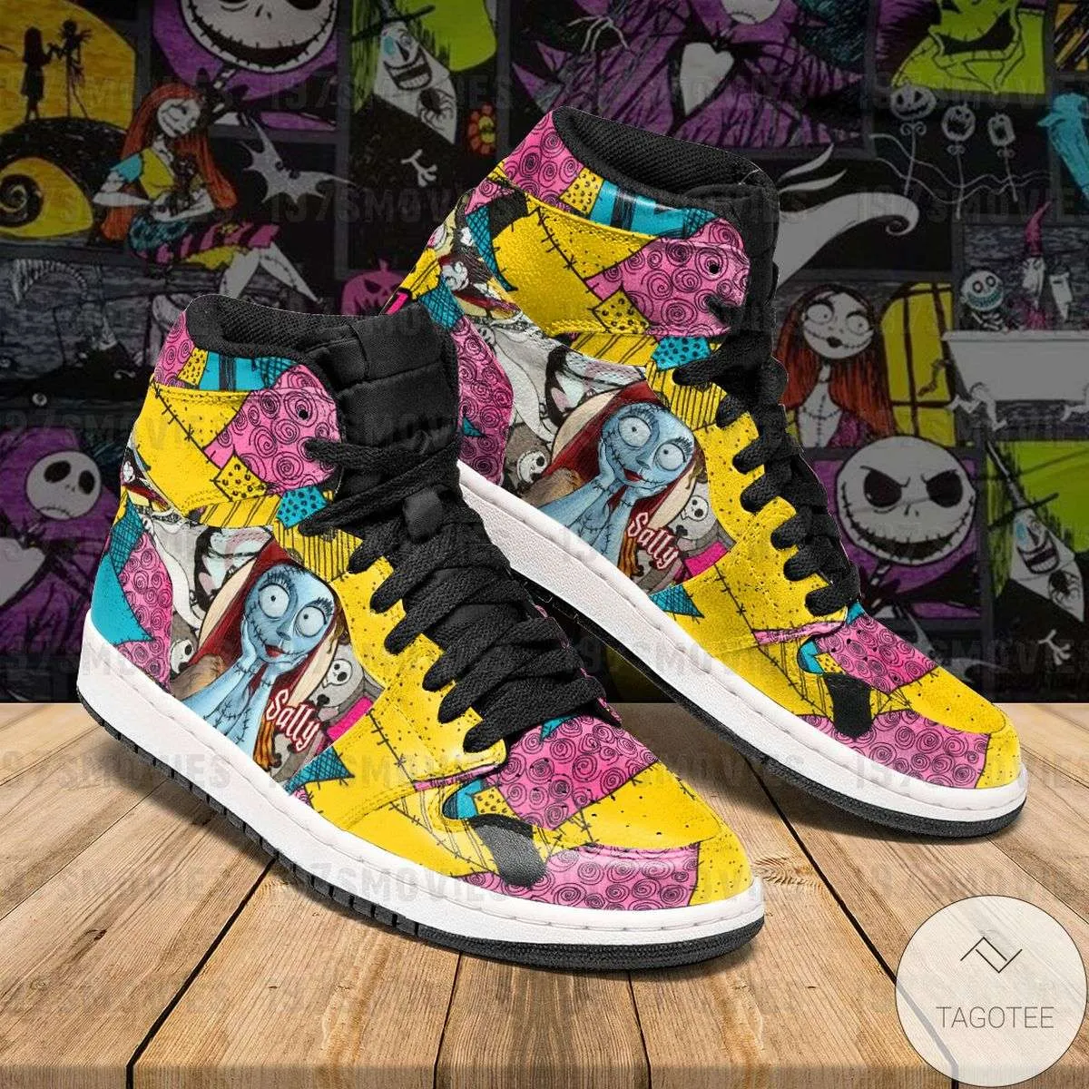 Sally Jack Skellington The Nightmare Before Christmas J1 High Top Sneakers Shoes