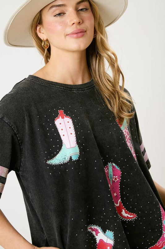 Sequin Boot Tee Dress