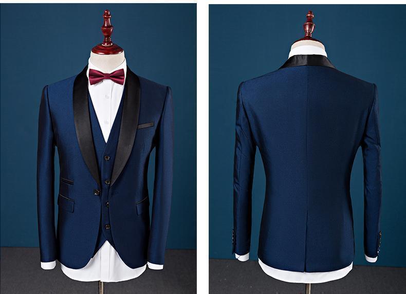 Shawl Collar Tuxedo 3 Piece Suit