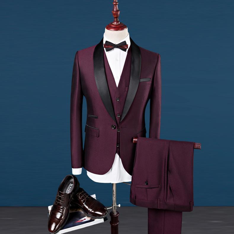 Shawl Collar Tuxedo 3 Piece Suit