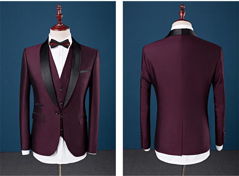 Shawl Collar Tuxedo 3 Piece Suit