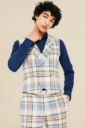 Skinny Check Waistcoat