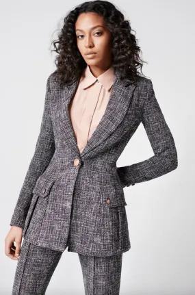 Smythe Cargo Pocket Longline Blazer in Black Tweed