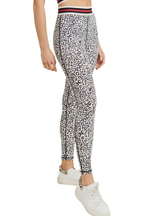 Snow Leopard Striped Band Highwaist Leggings APH2820