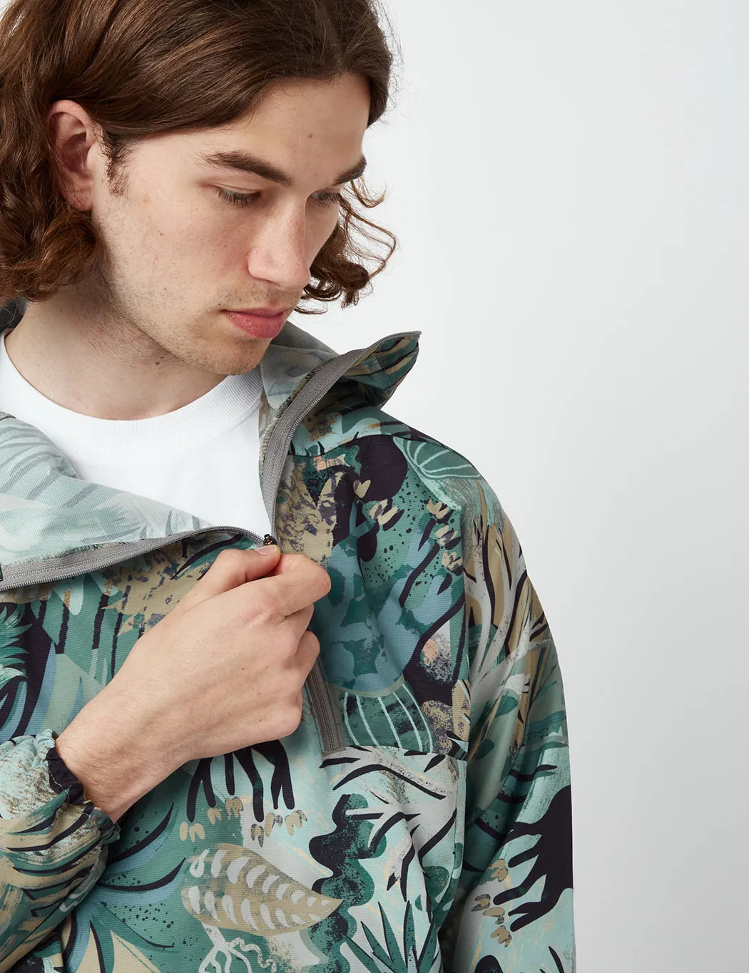 Snow Peak Printed Quick Dry Anorak - Khaki Brown