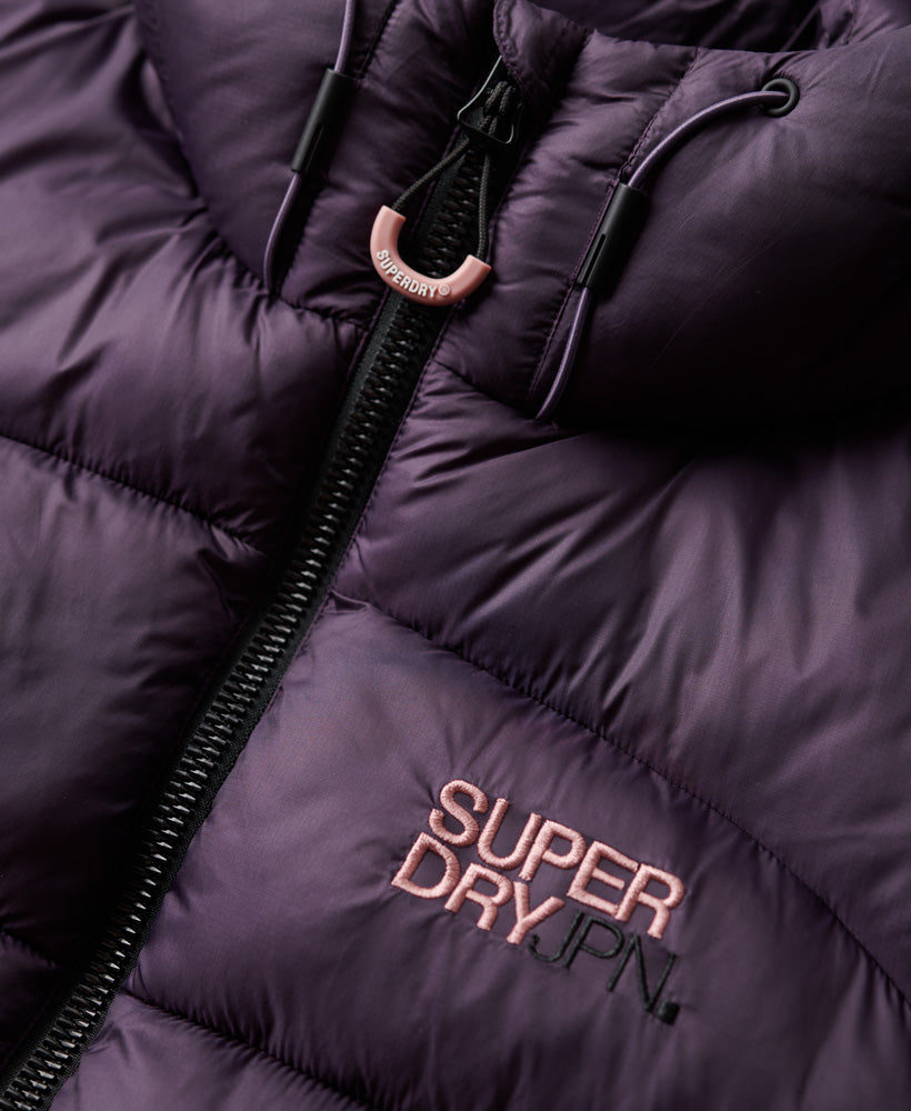 Sports Puffer Bomber Jacket | Nightshade Purple