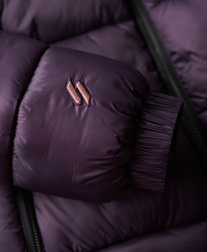 Sports Puffer Bomber Jacket | Nightshade Purple