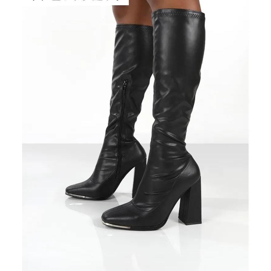 Square Toe Thick Heel Boots