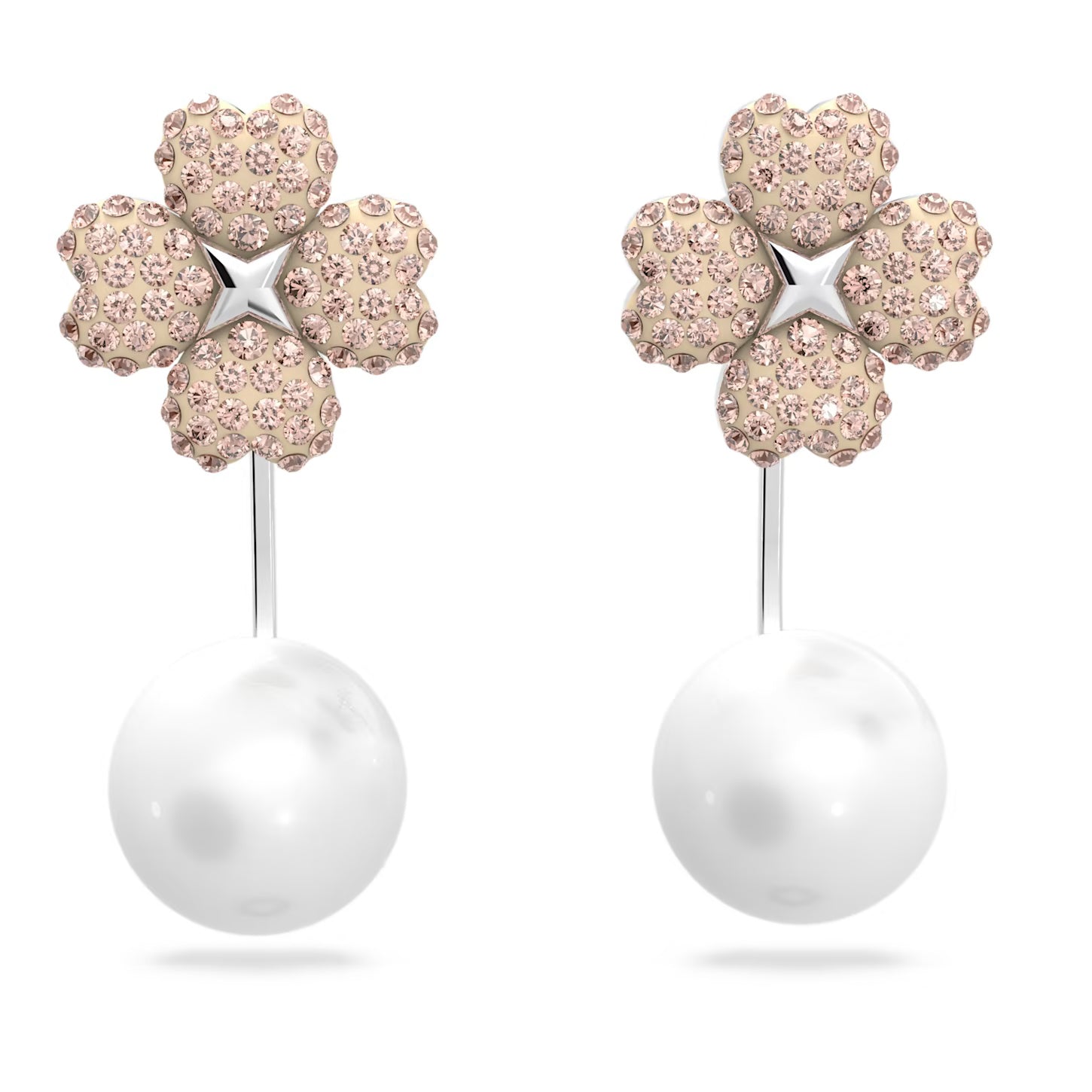 Swarovski Latisha Earring Jackets Flower, Pink, Rhodium plated -5636486