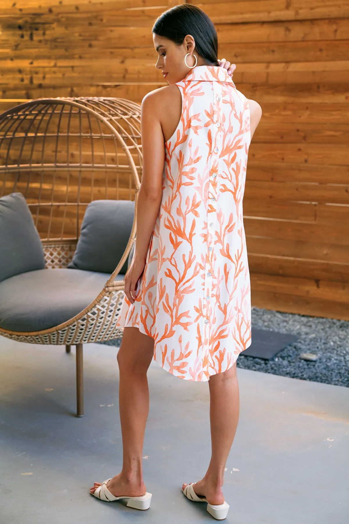 Swing Dress Coral Reef Print