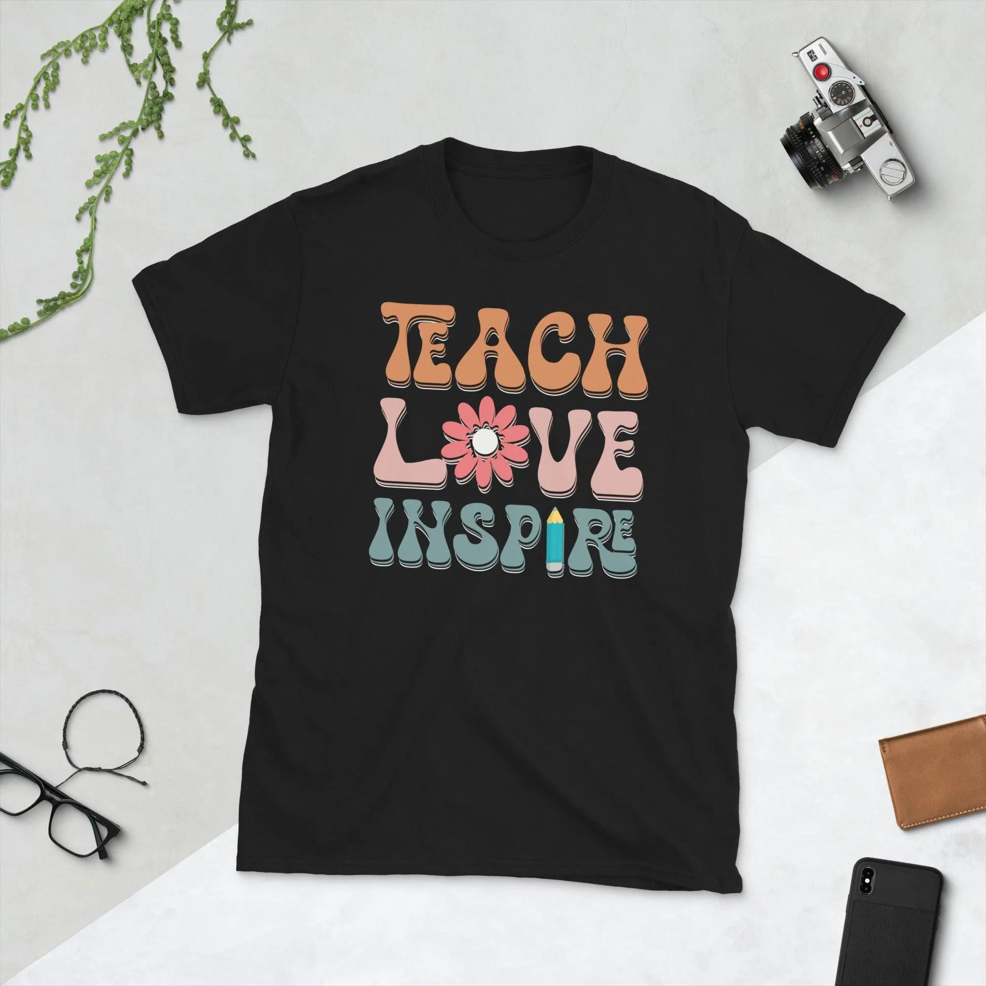 Teach love inspire its a beautiful day for learning Unisex Tee