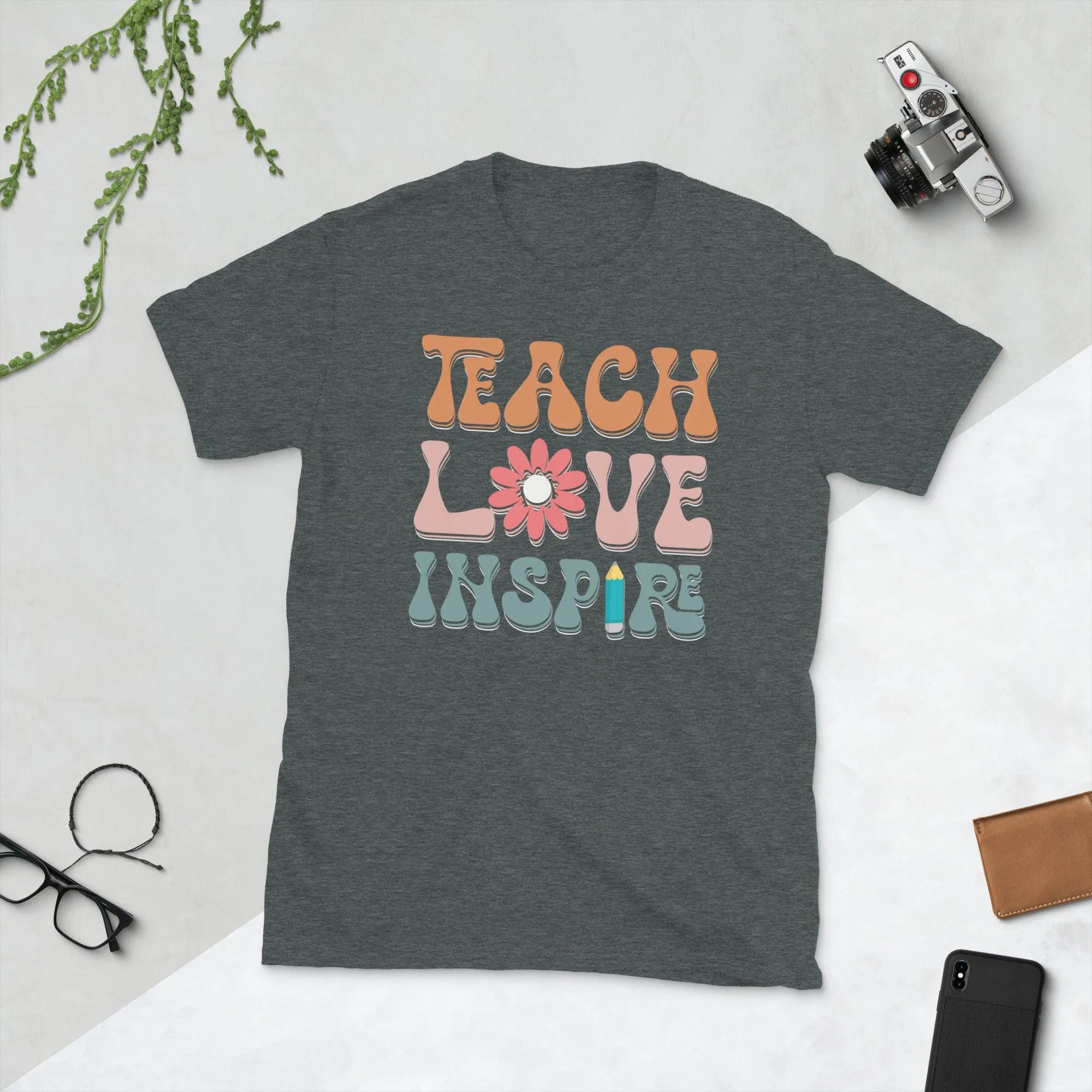 Teach love inspire its a beautiful day for learning Unisex Tee