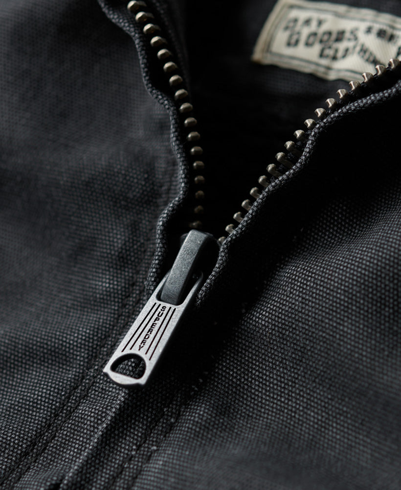 Vintage Workwear Hooded Bomber | Bison Black