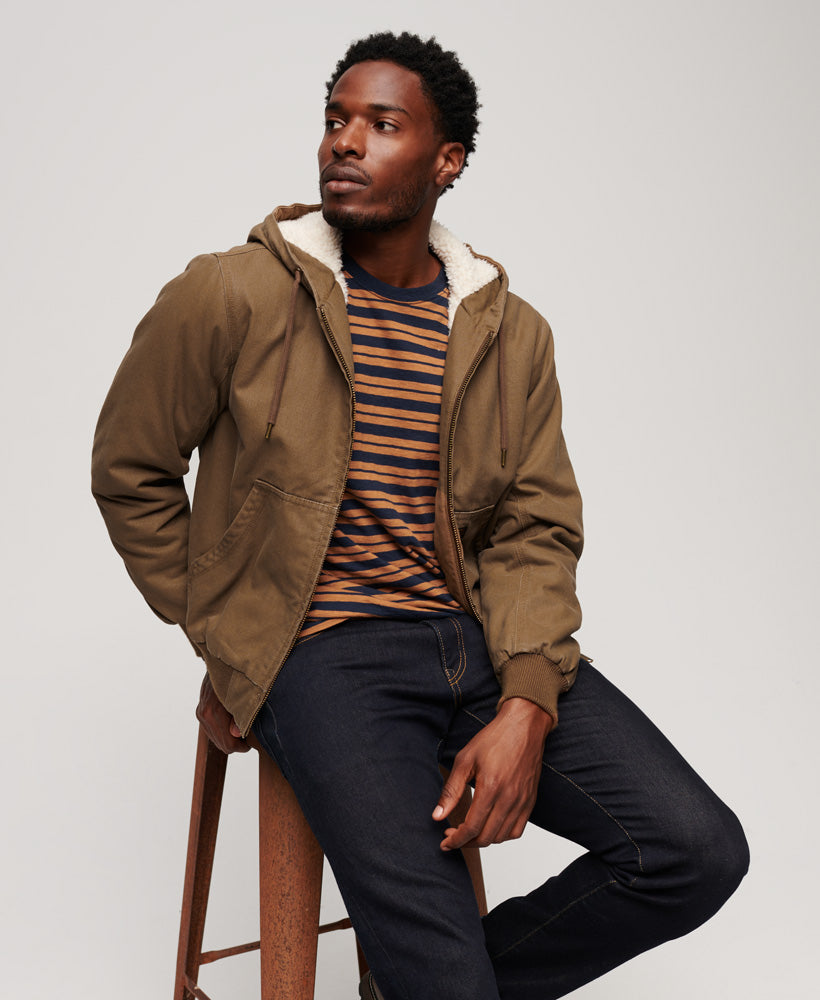 Vintage Workwear Hooded Bomber | Denim Co Tobacco