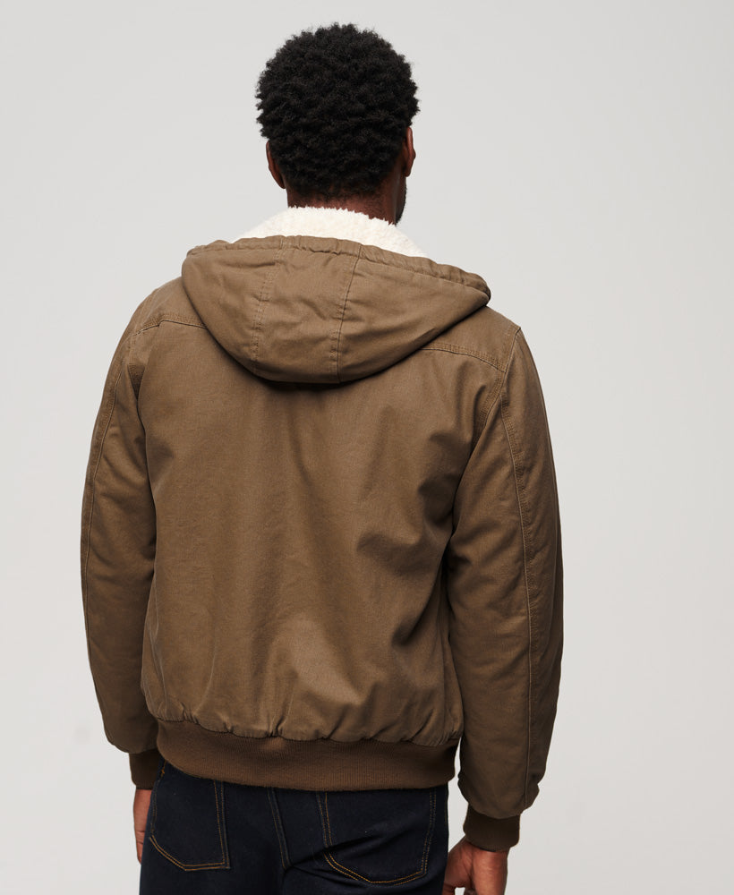 Vintage Workwear Hooded Bomber | Denim Co Tobacco