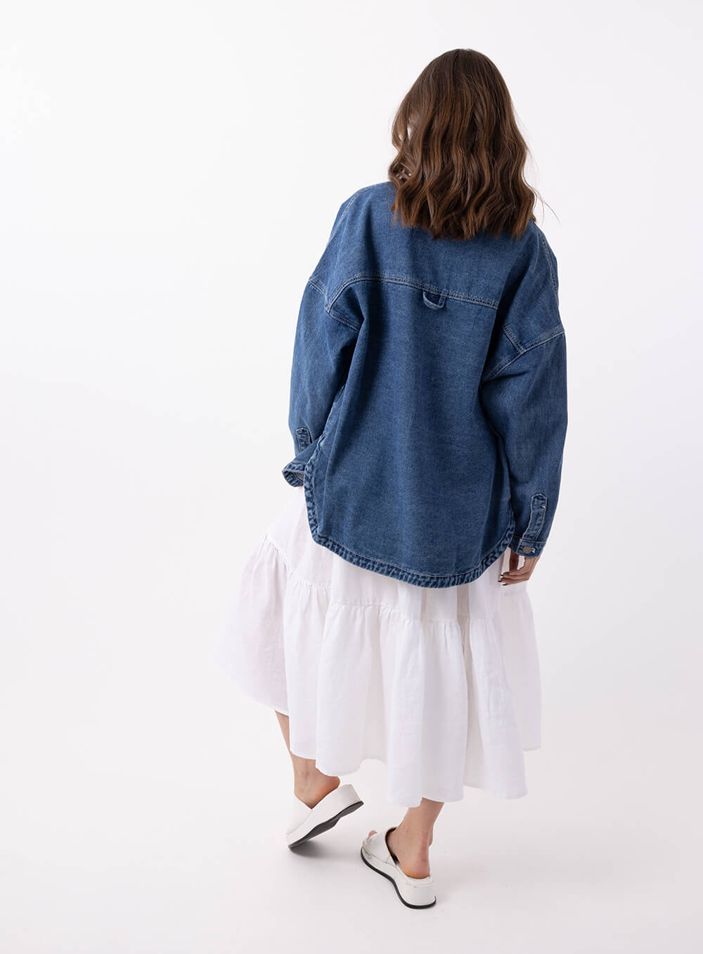 Wake Up Denim Jacket-DARK BLUE