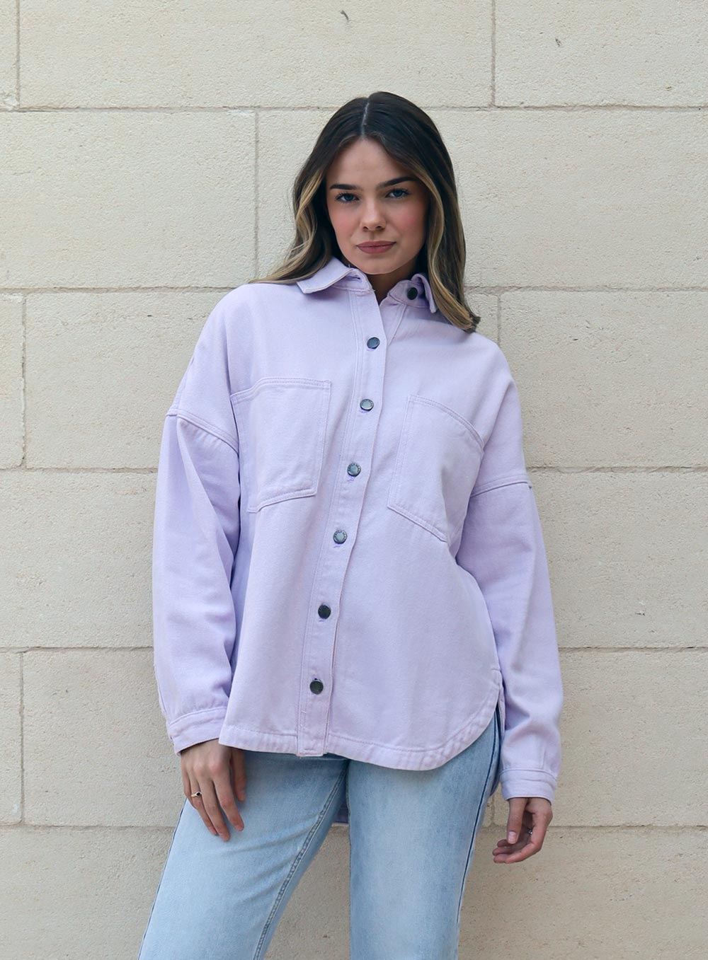 Wake Up Denim Jacket-LILAC