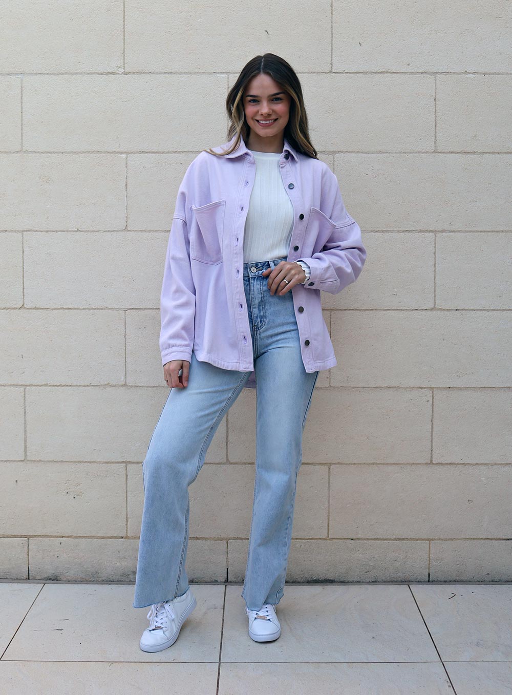 Wake Up Denim Jacket-LILAC