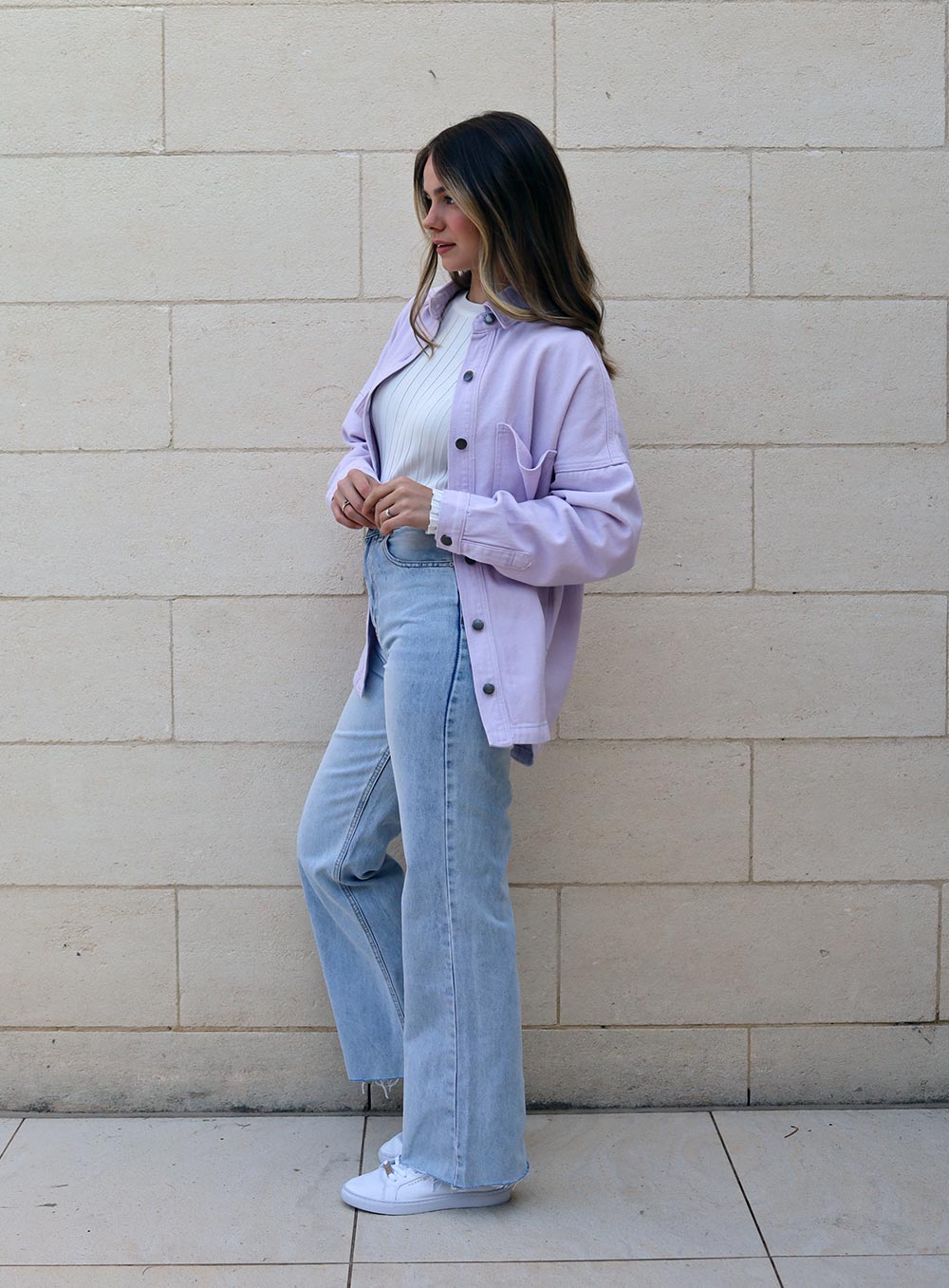 Wake Up Denim Jacket-LILAC