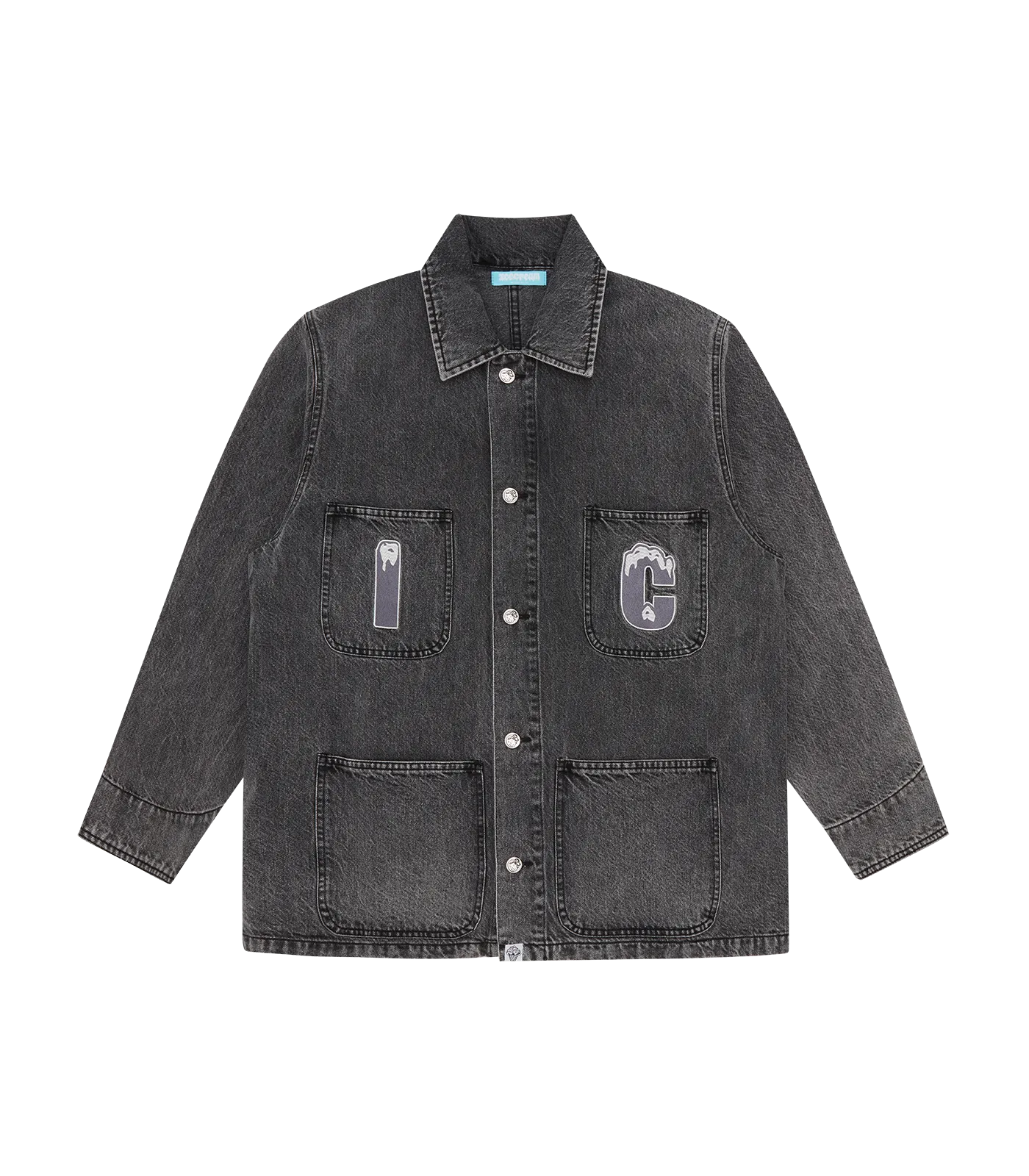 WASHED DENIM JACKET - BLACK