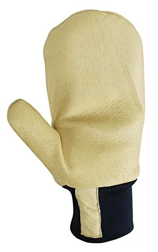 Wells Lamont  Lined Pigskin Leather Knit Wrist Mitten Mens Large