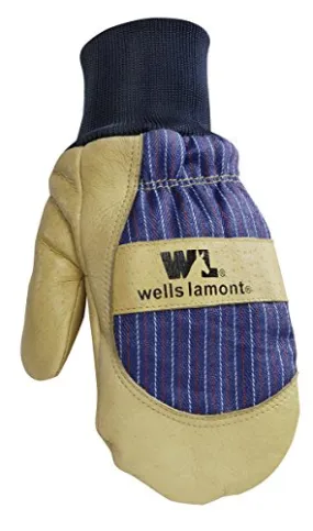 Wells Lamont  Lined Pigskin Leather Knit Wrist Mitten Mens XL