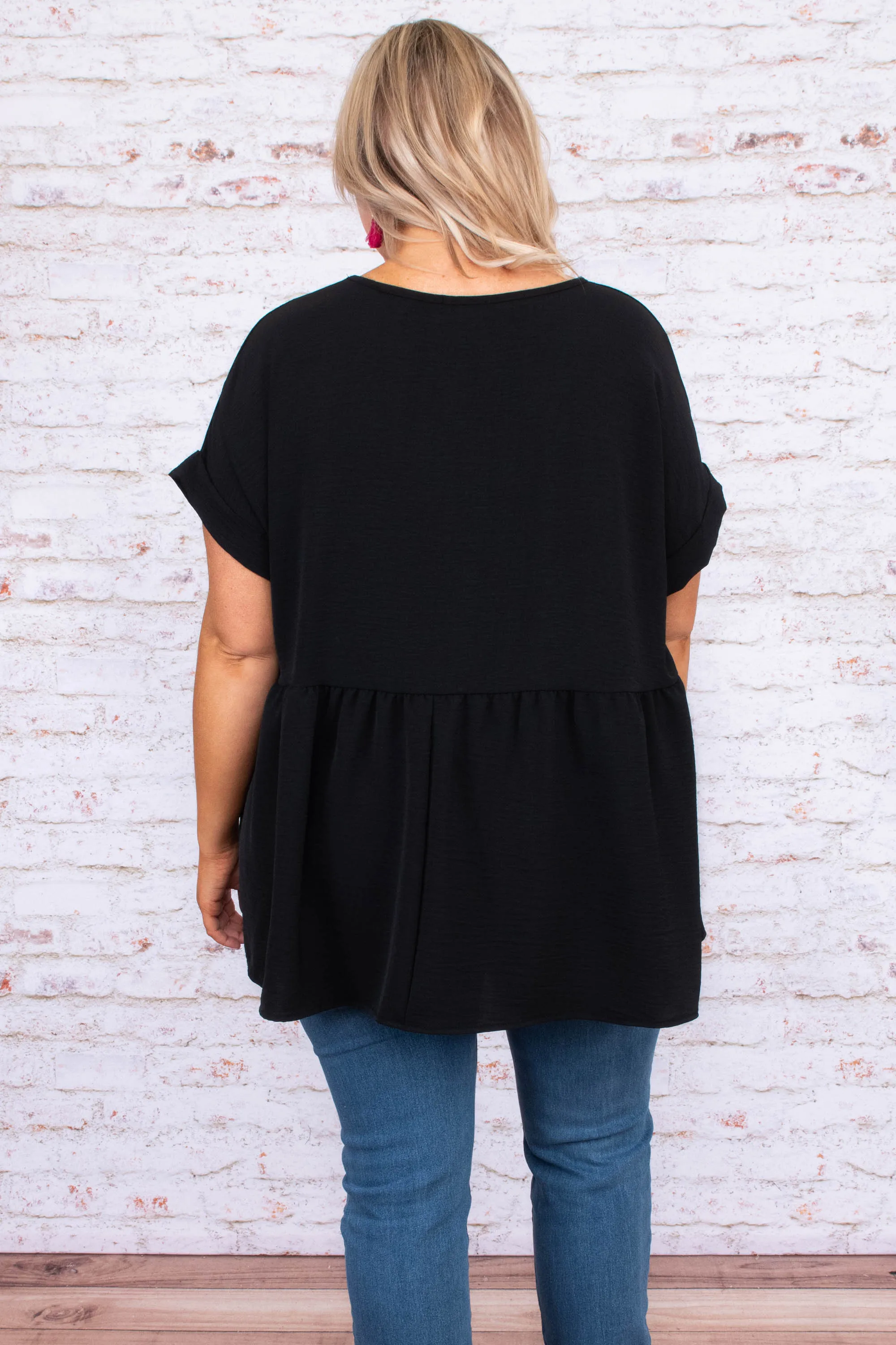 Wide Eyed Gaze Top, Black