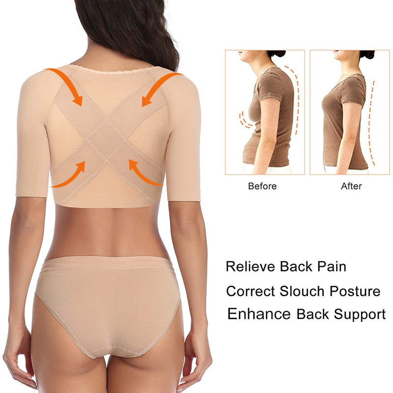 Women's Back Support Posture Corrector Short Sleeve Slimmer Shaper