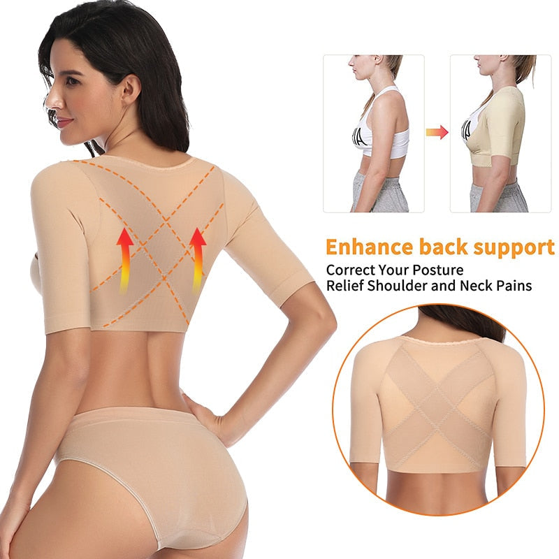 Women's Back Support Posture Corrector Short Sleeve Slimmer Shaper