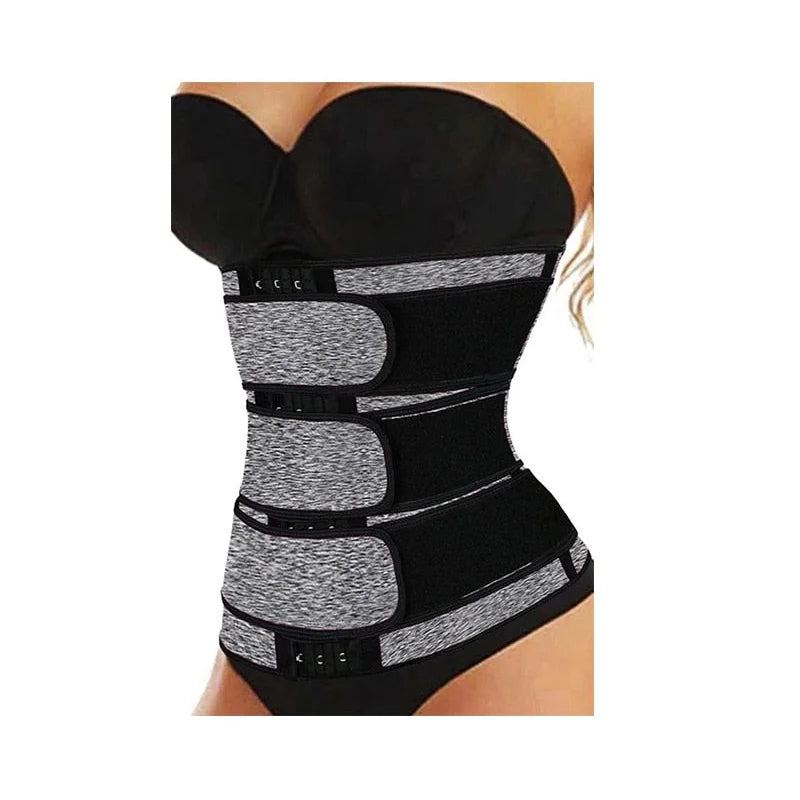 Women's Gray Neoprene Waist Trainer Compression Body Shaper Slimmers